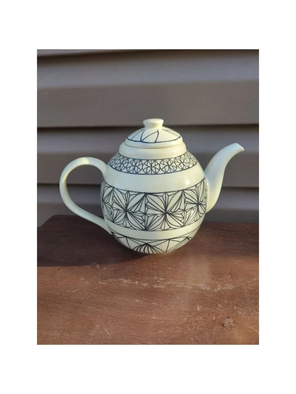Ikea Ryssby 2014 Teapot. Black Geometric Design